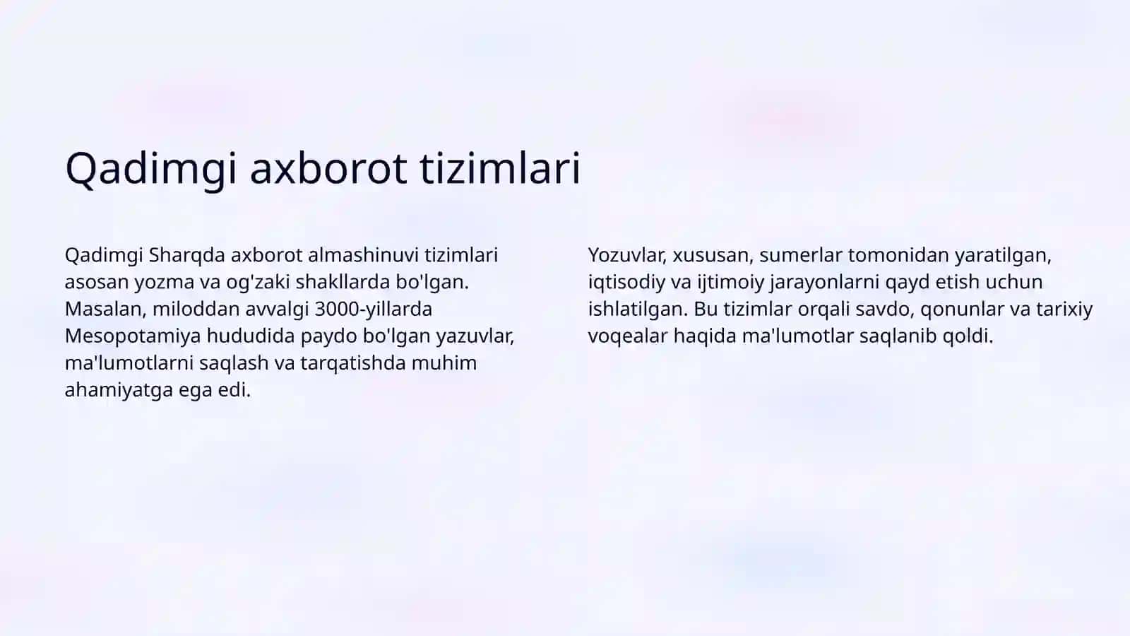 Qadimgi Sharqdagi axborot almashinuvi tizimlari 3