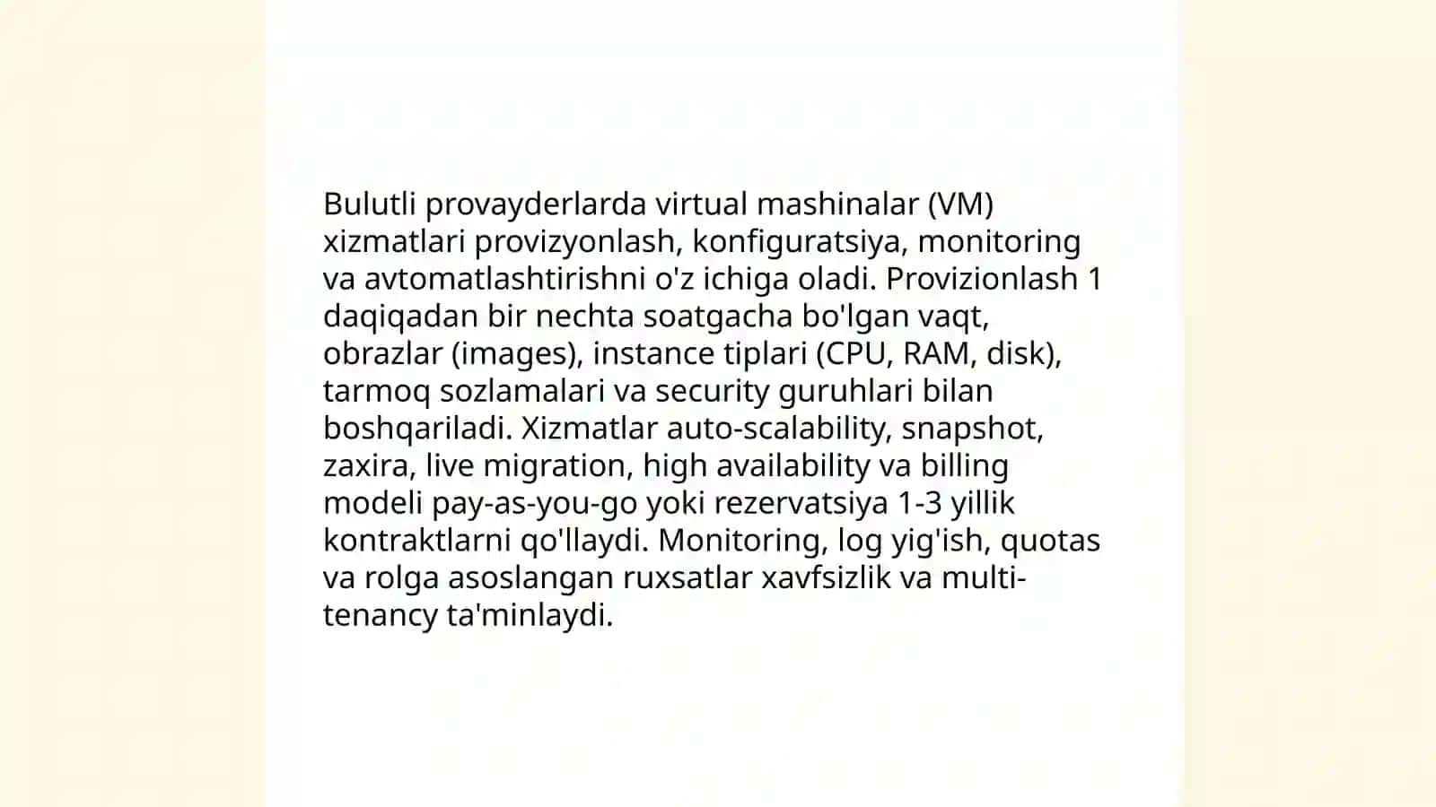 Hisoblash platformalari komponentlarini taqdim etish xizmatlari 3