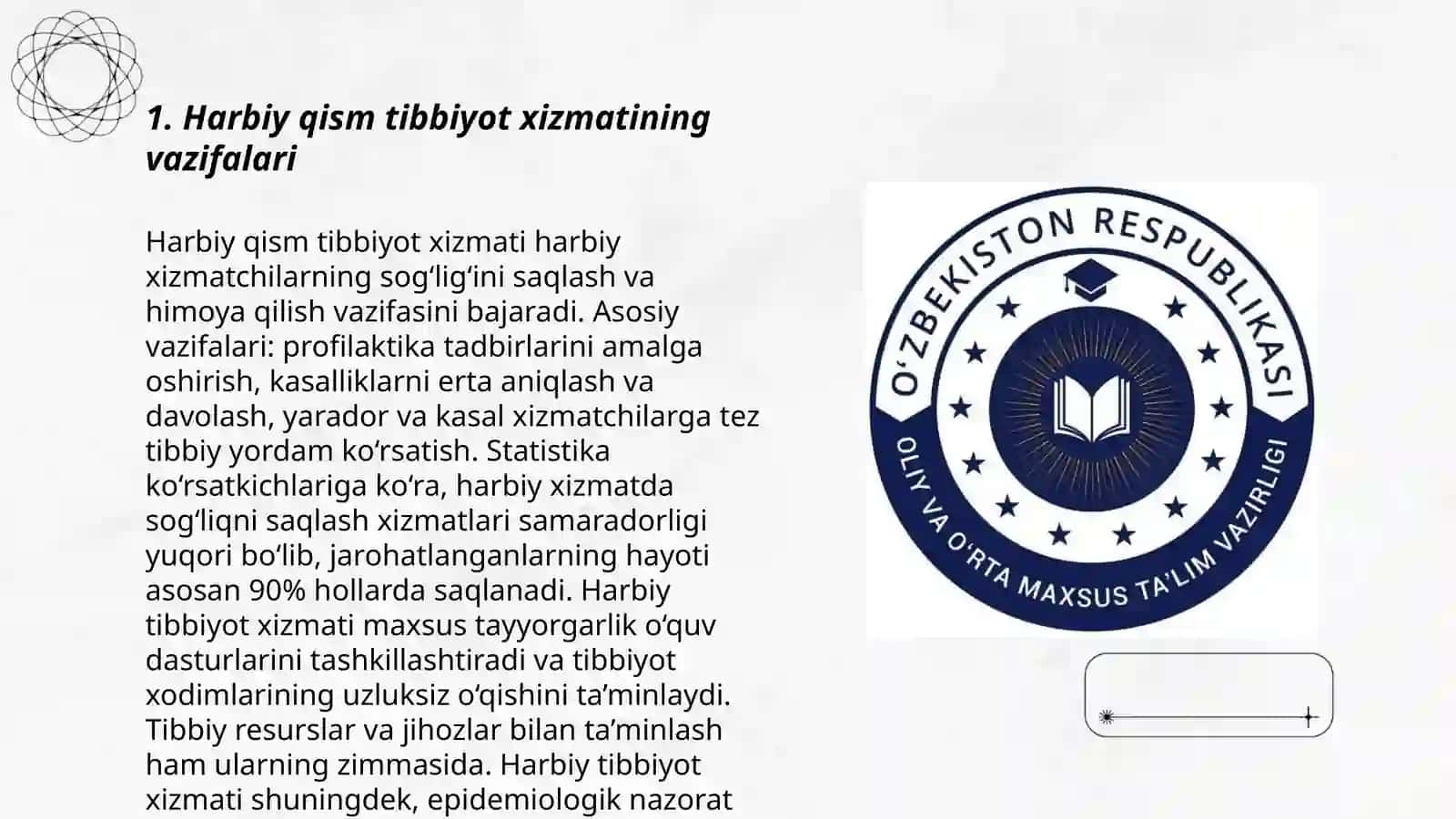 Tinchlik davrida harbiy qism tibbiyot xizmati 3