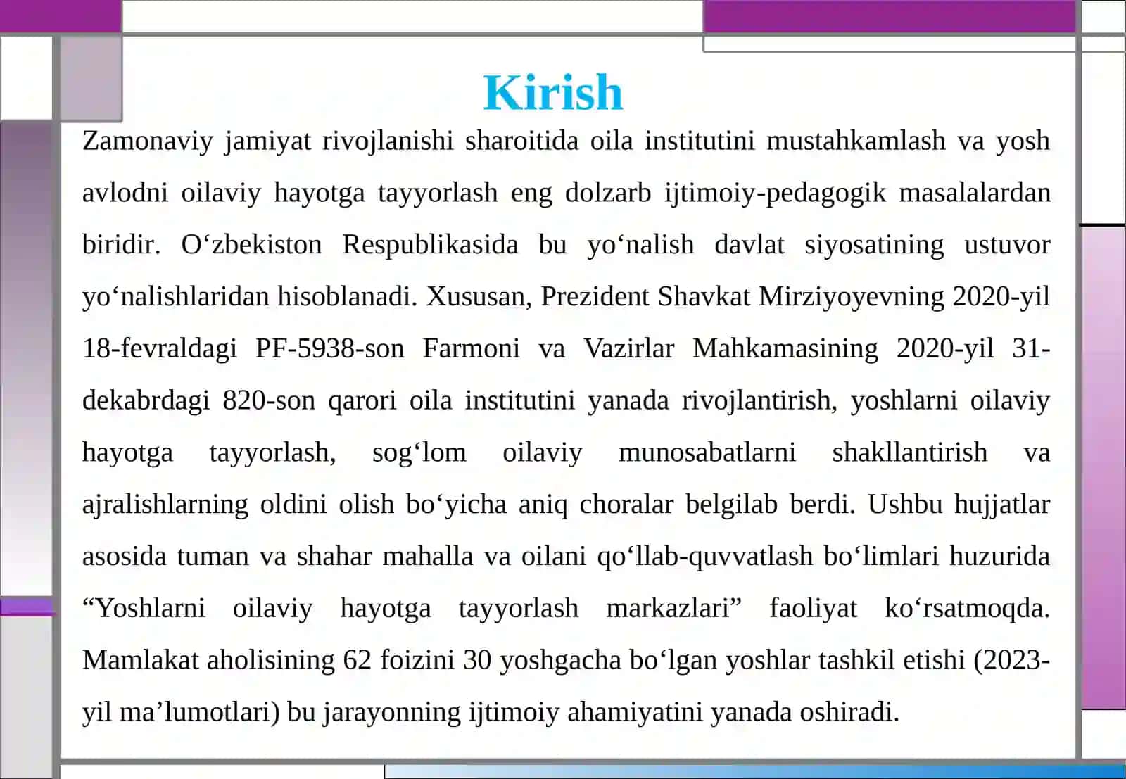 IXTISOSLASHTIRILGAN MAKTAB YUQORI SINF O‘QUVCHILARINI OILAGA TAYYORLASH VA SINF RAHBARINING FAOLIYATI 3