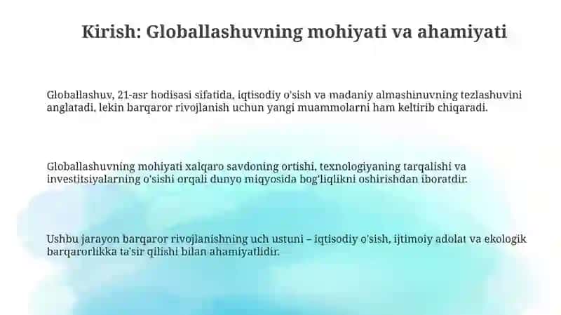 Globallashuv va barqaror taraqqiyot falsafasi 3