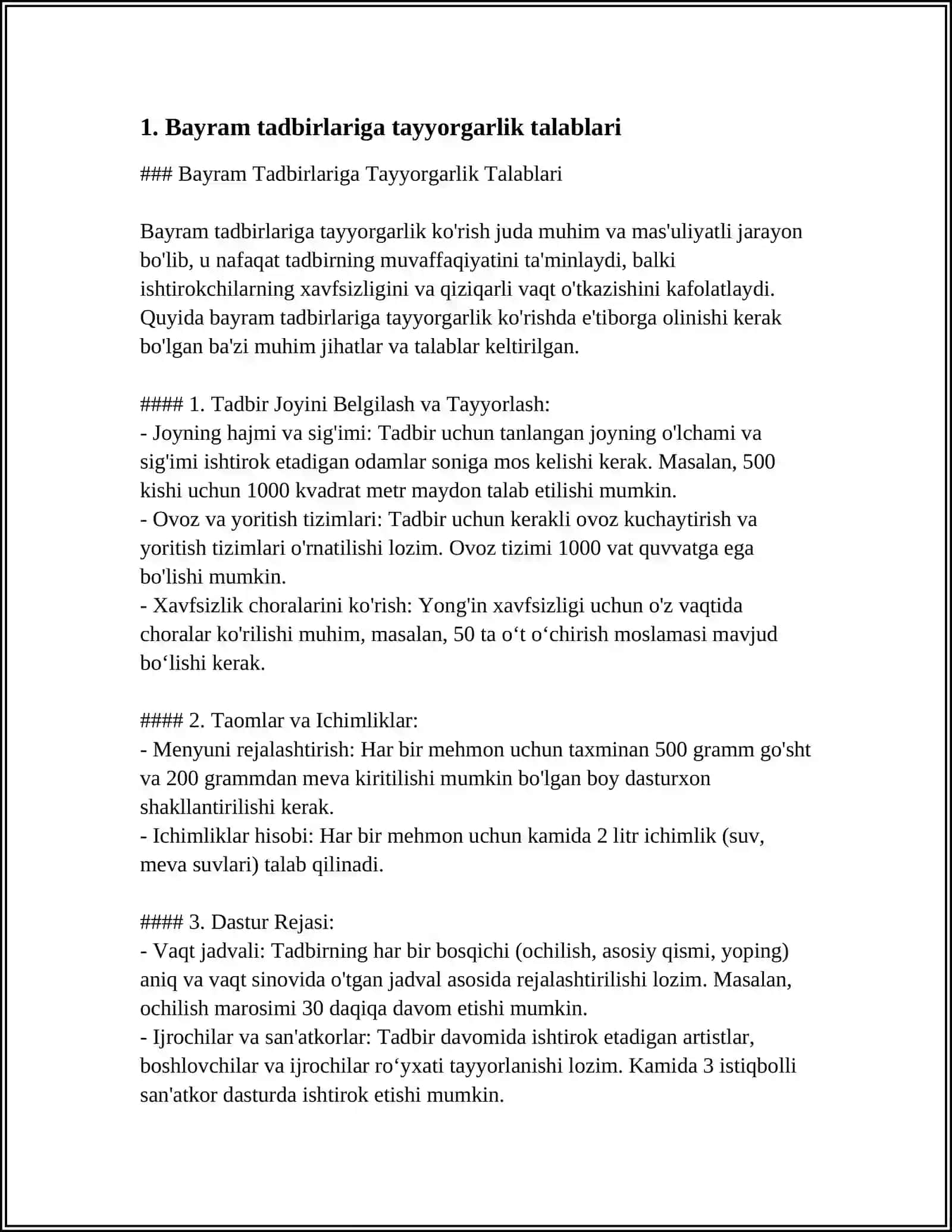 MUSIQA MASHG'ULOTLAR REJASIDA BAYRAM TADBIRLARI STSENARIYASINI ISHLAB CHIQISH VA O'TKAZISHGA QO'YILADIGAN TALABLAR 3
