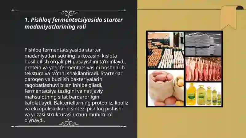 Oziq-ovqat sanoati (pishloq ishlab chiqarishda) mikroorganizmlarning oʻrni 3