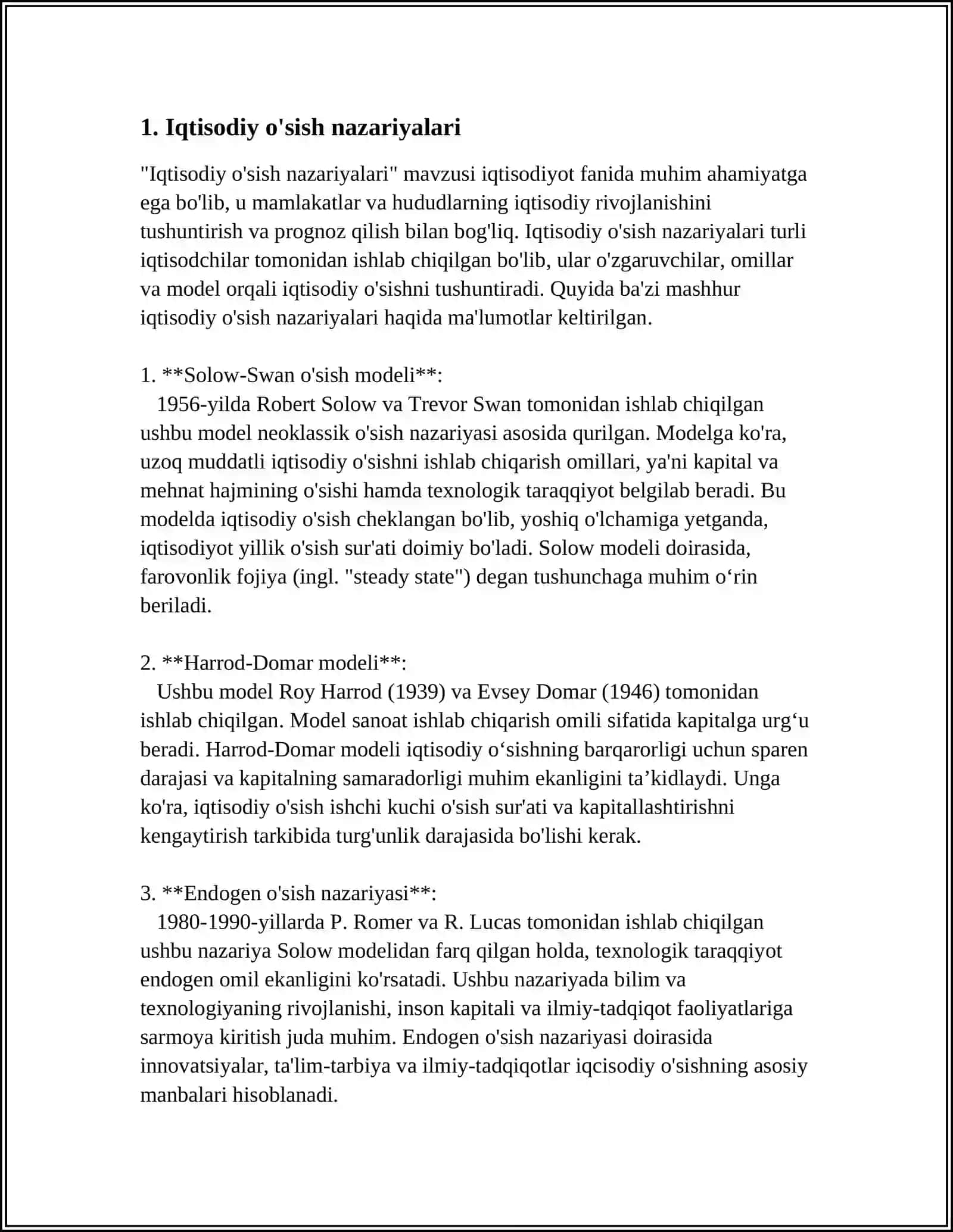 Iqtisodiy Òsish Haqidagi Nazariyalar 3