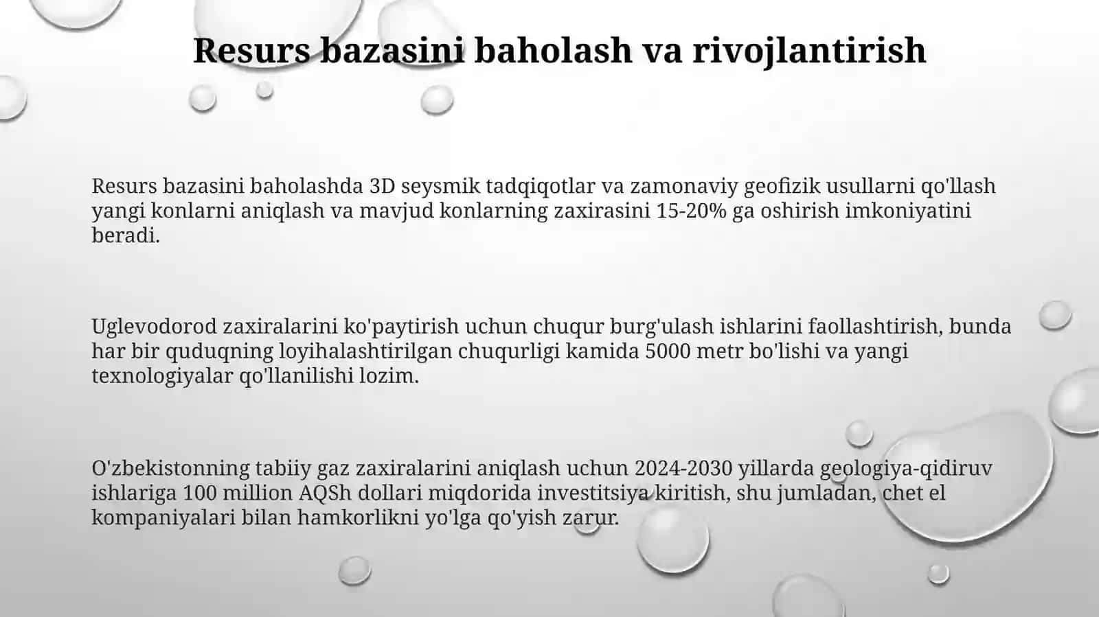 Ózbekiston Neft gaz sanoati korxonalarda ishlab chiqarishni rivojlantirish yo'nalish 3