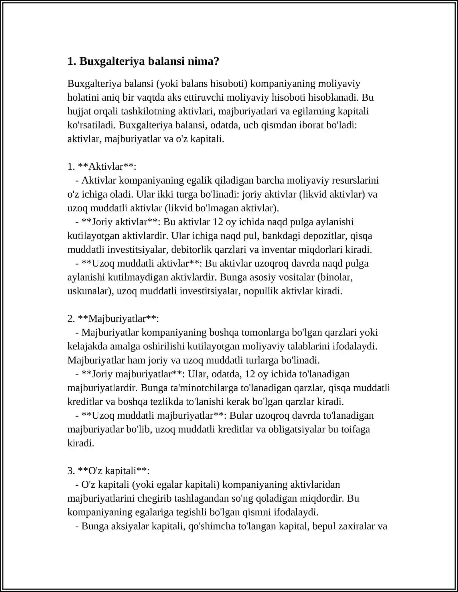 Buxgalteriya balansi va uning tuzilishi 3