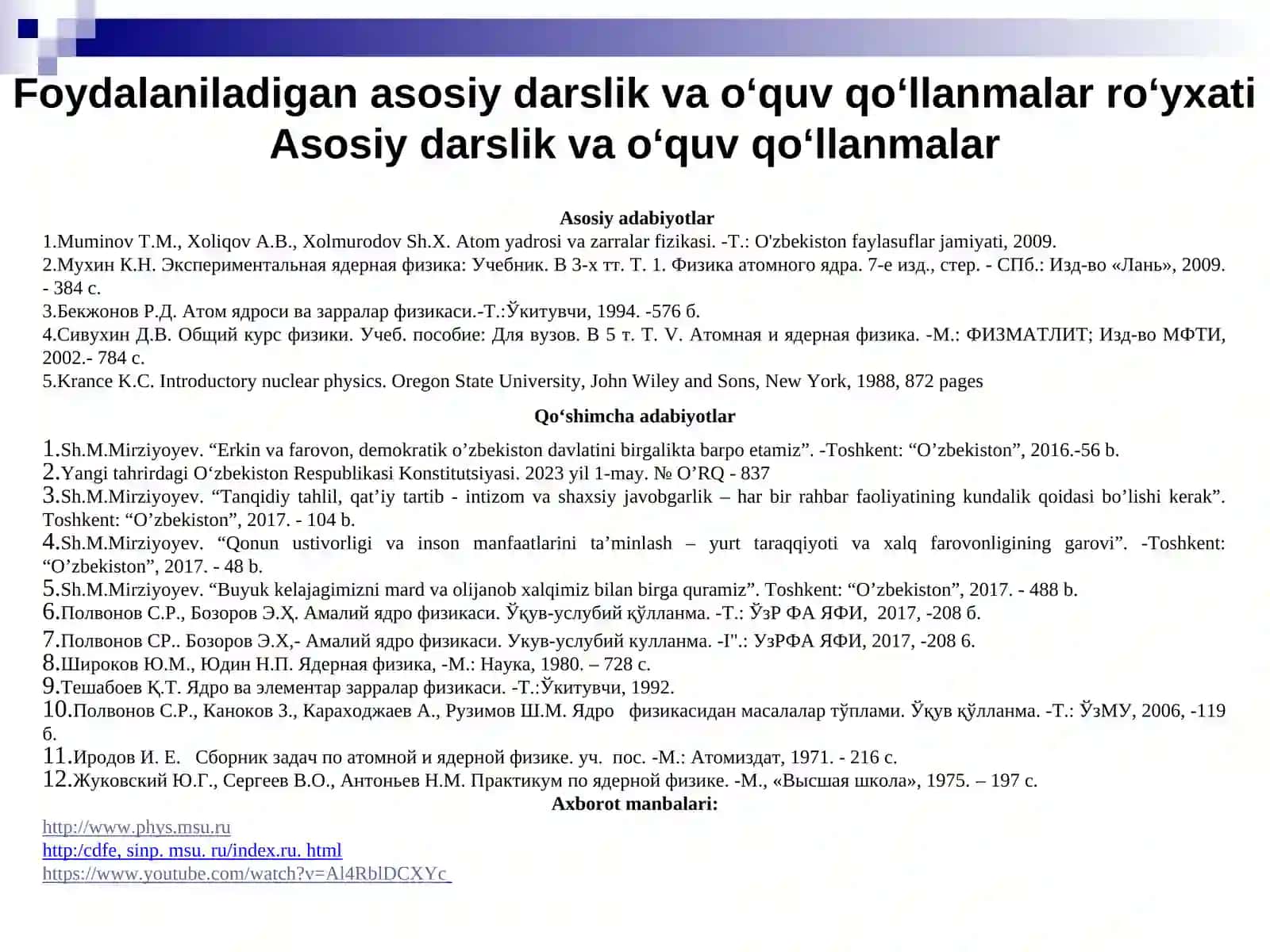ATOM YADROSI VA ELEMENTAR ZARRALAR FIZIKASIFANIDAN 3