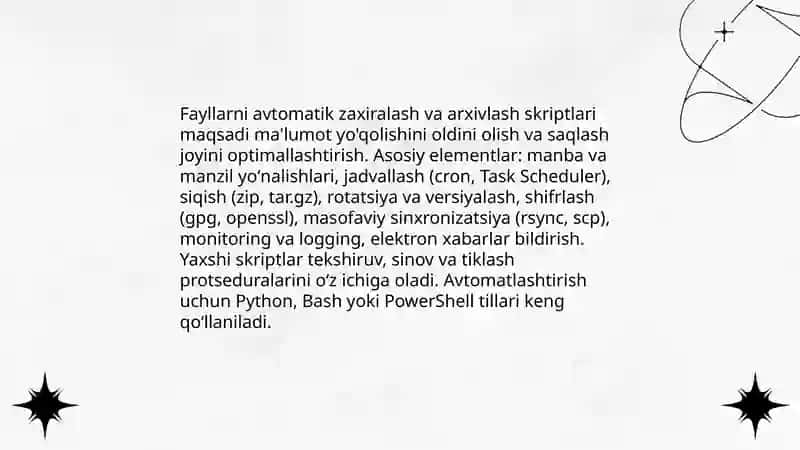 Avtomatlashtirish va Skript Yozish 3