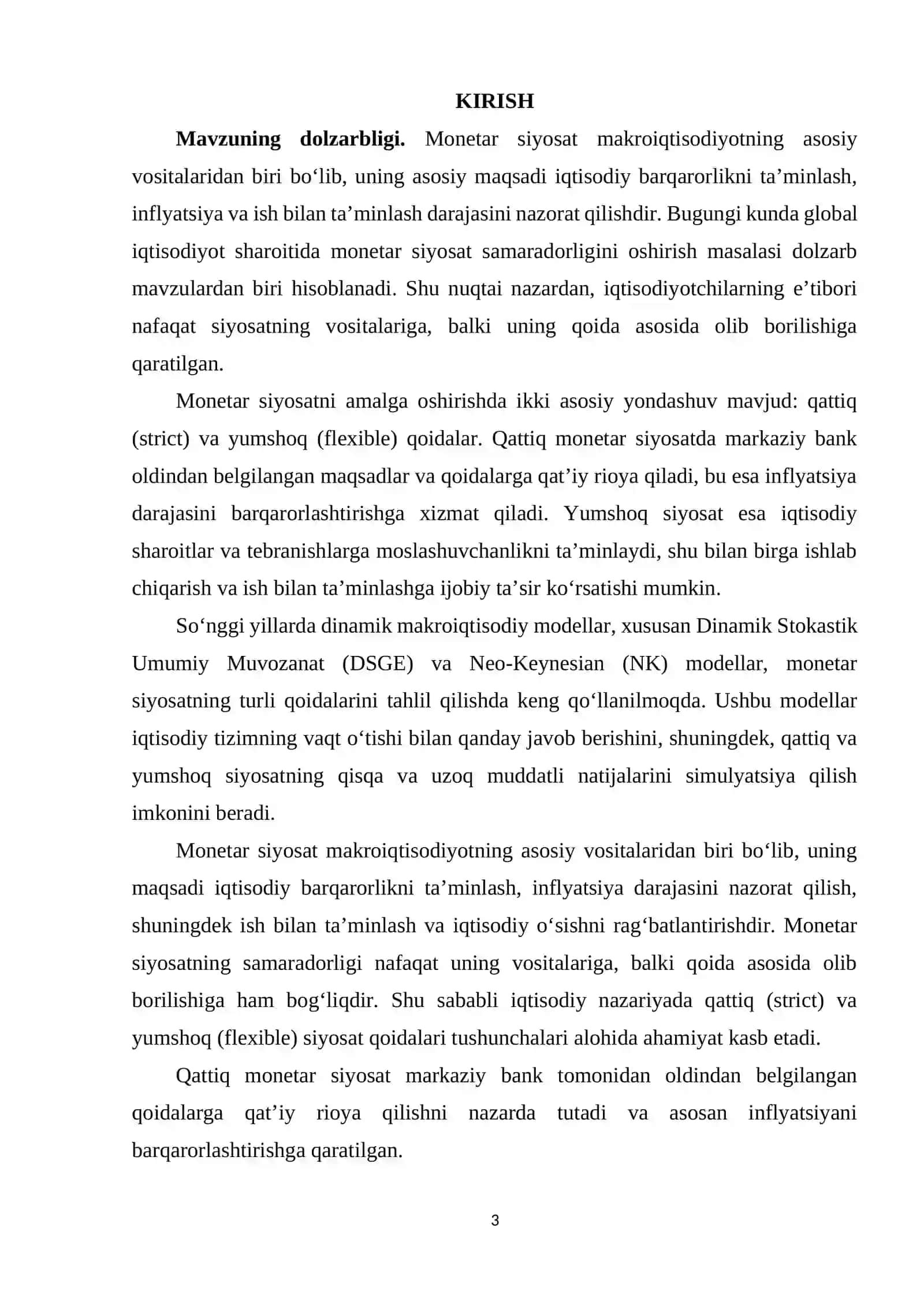 DINAMIK MODELLARIDA MONETAR SIYOSATNING QATTIQ VA YUMSHOQ QOIDALARI SOLISHTIRILISHI 3
