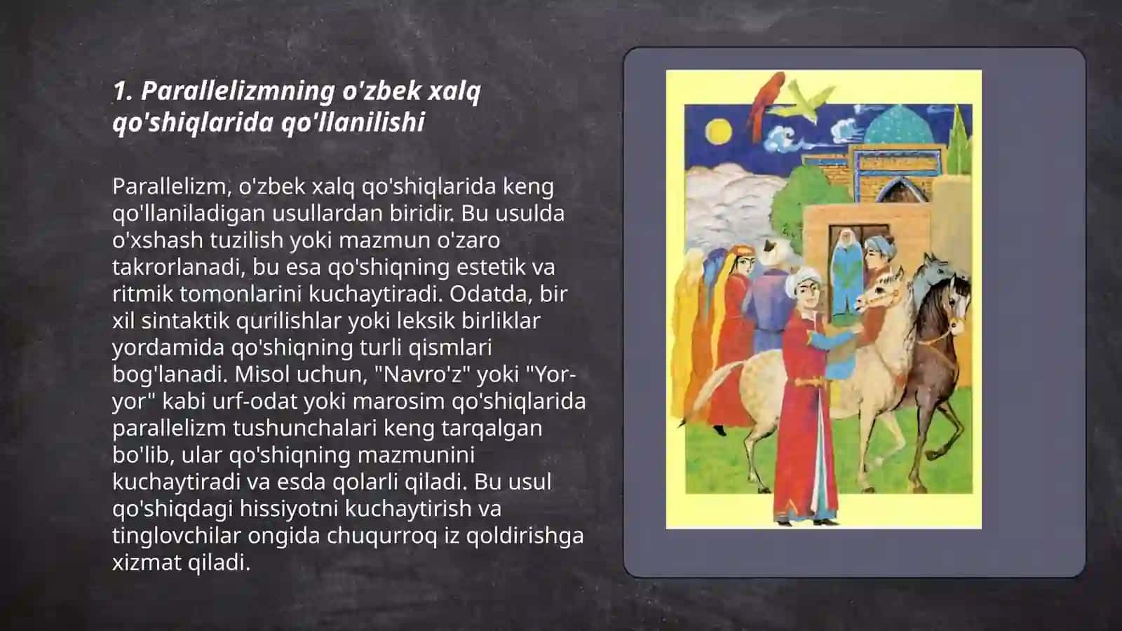 Parallelizm o'zbek xalq qo'shiqlarining tarkibiy qismi sifatida 3