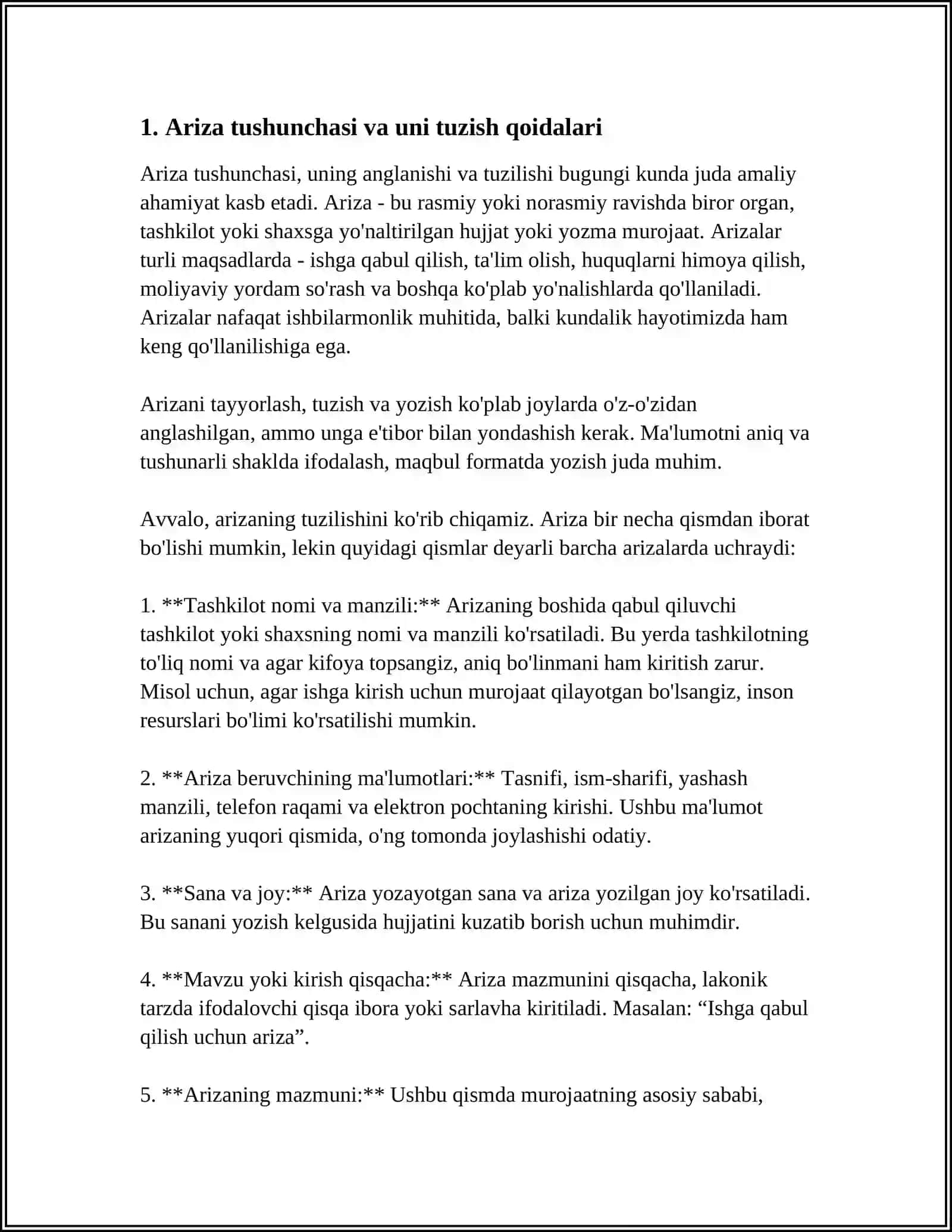 ARIZA YOZISH TEXNOLOGIYALARI BILAN TANISHISH 3