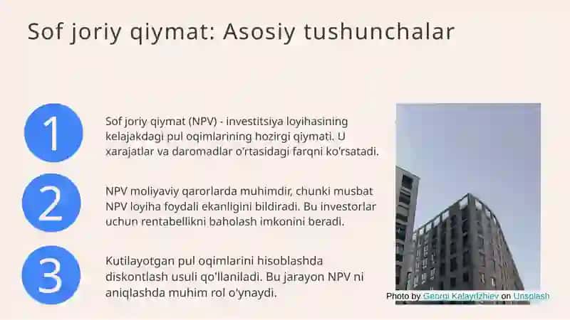 Sof joriy qiymat boʻyicha investitsion qarorlarni qabul qilish 3