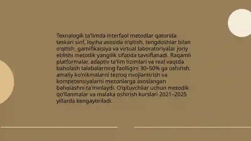 Texnalogik talimda metodik yangiliklar 3