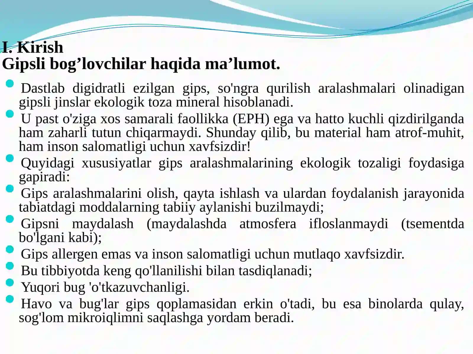 Gips ishlab chiqaruvchi  korxonalarining atrof muxitga zararini kamaytish 3
