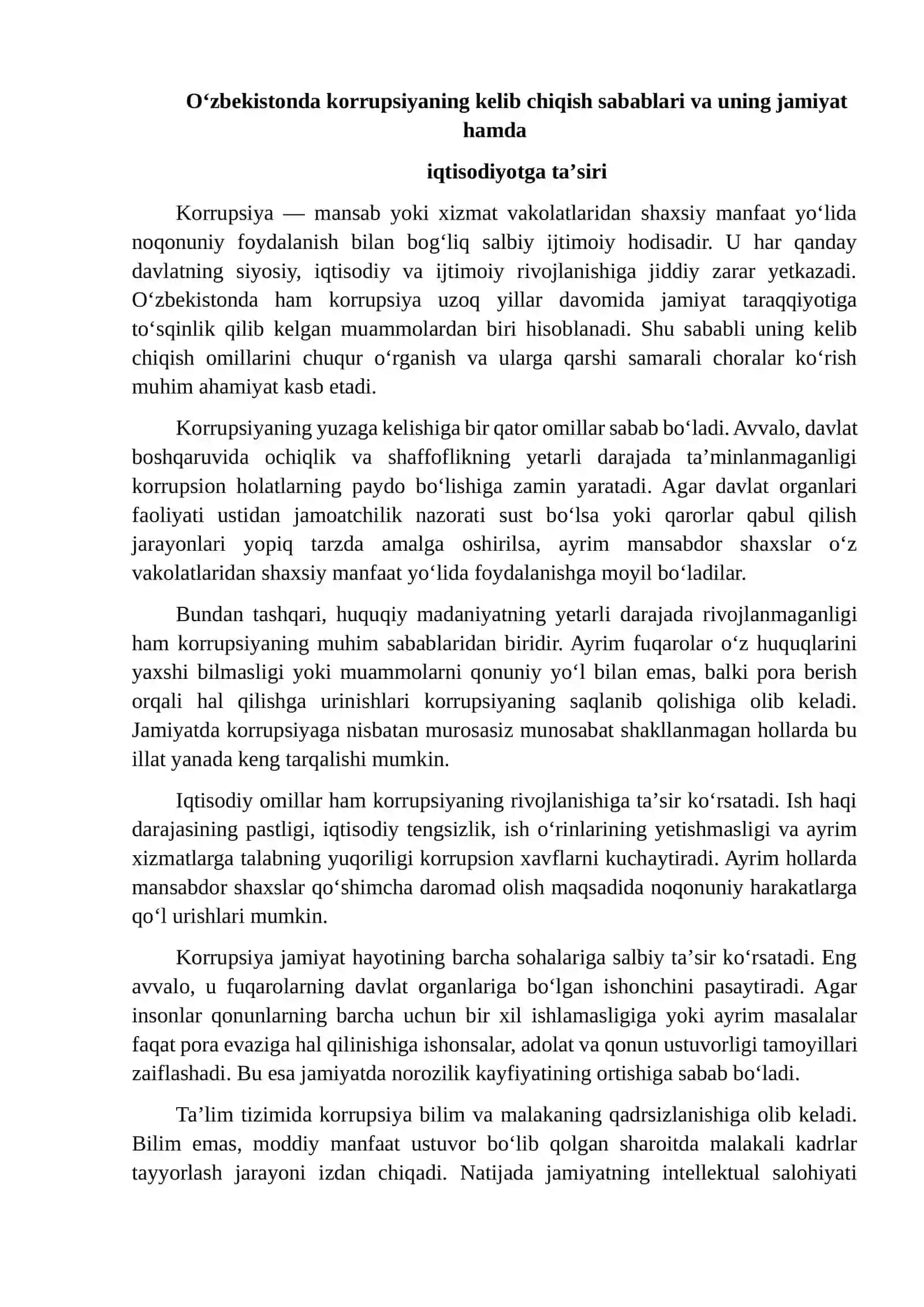 OʼZBEKISTONDA KARUPSIYAGA QARSHI KURASHISH MASALASI 3