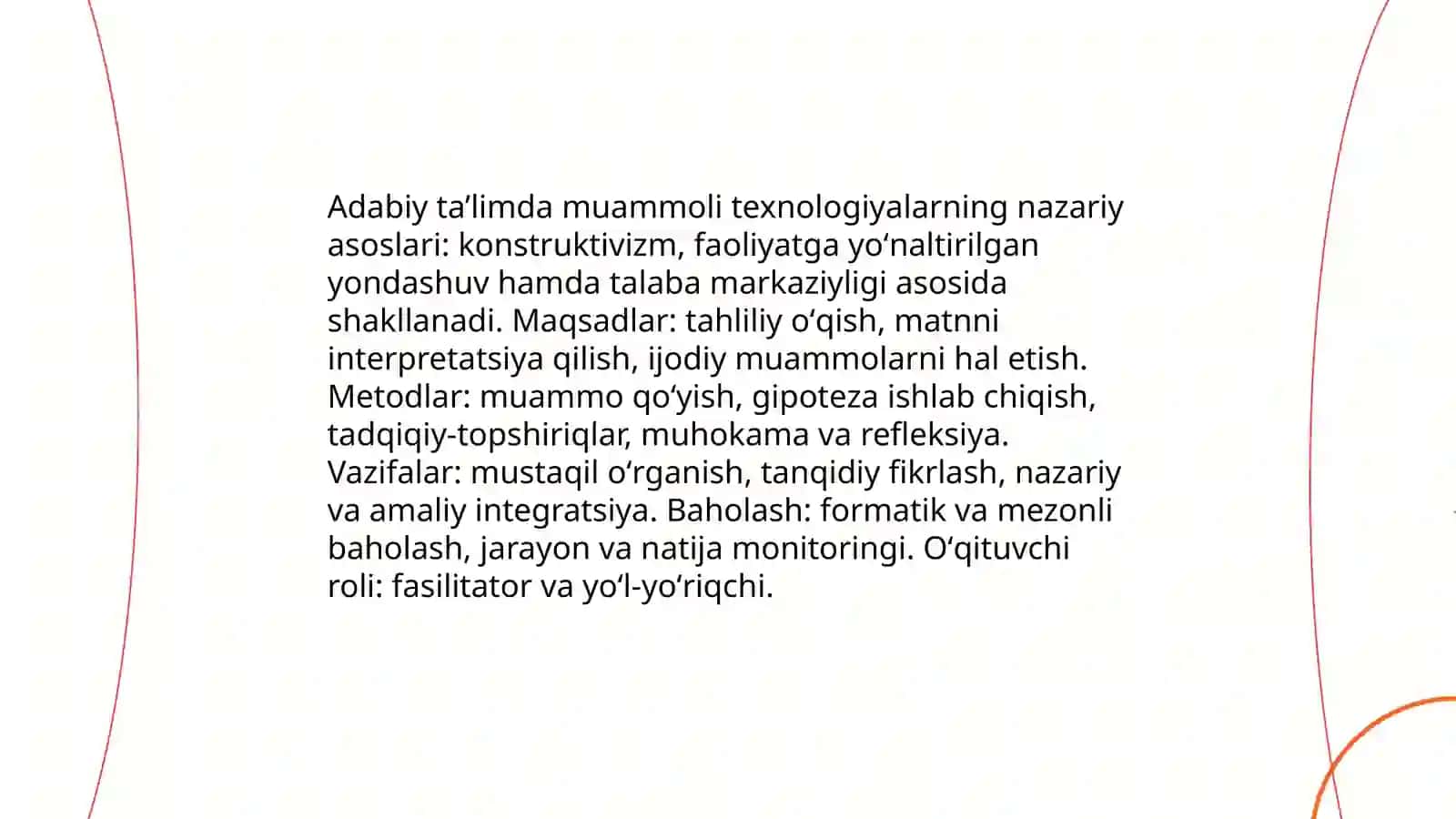 Adabiy ta’limda muammoli texnologiyalarning nazariy asoslari 3