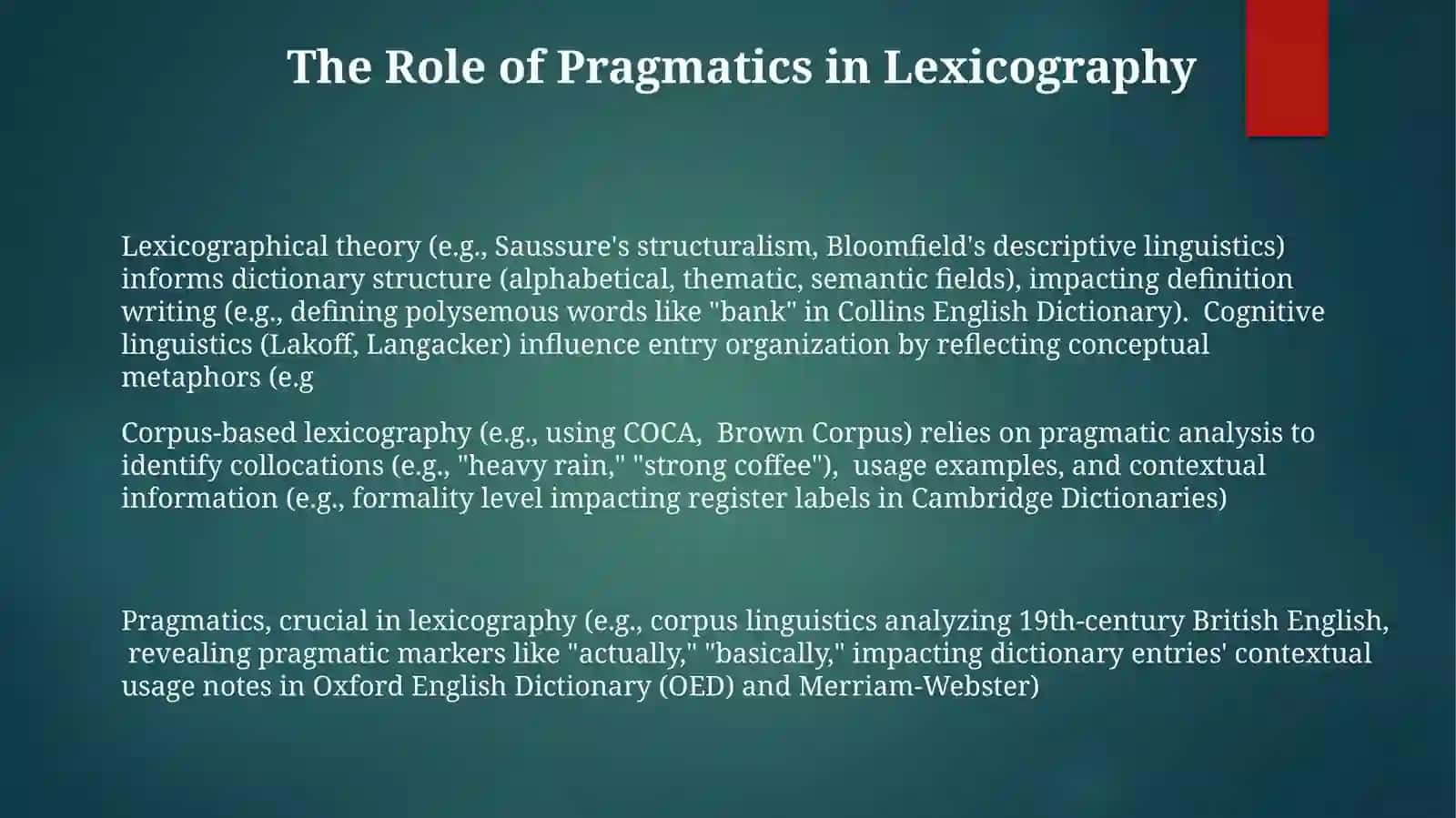 The theoretical foundations of lexicography 3