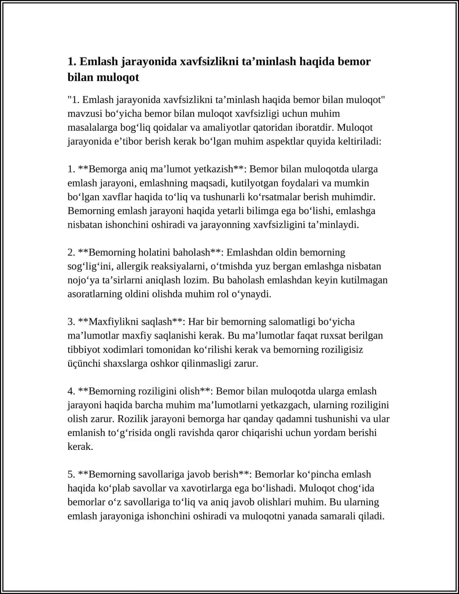 HAVFSIZ IMUNIZATSIYA PROFILAKTIK EMLASH VAQTIDAGI MULOQOT 3