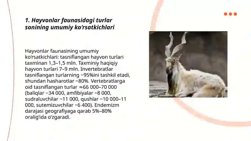 Hayvonlar faunasidagi turlar soni 3