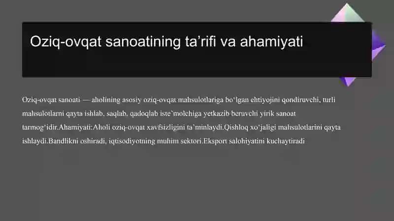 Oziq ovqat sanoati 3