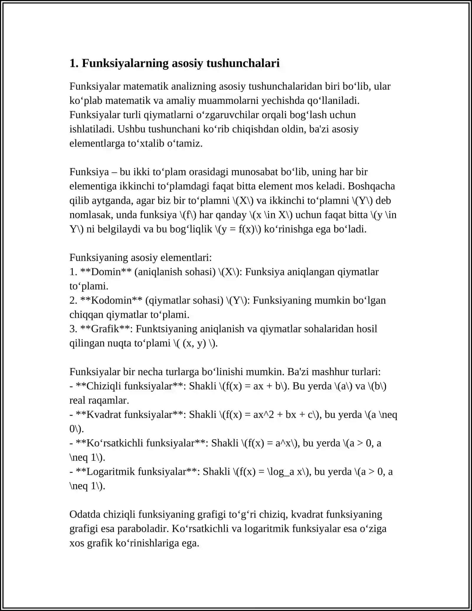 INFORMATIKADA FUNKSIYALAR 3