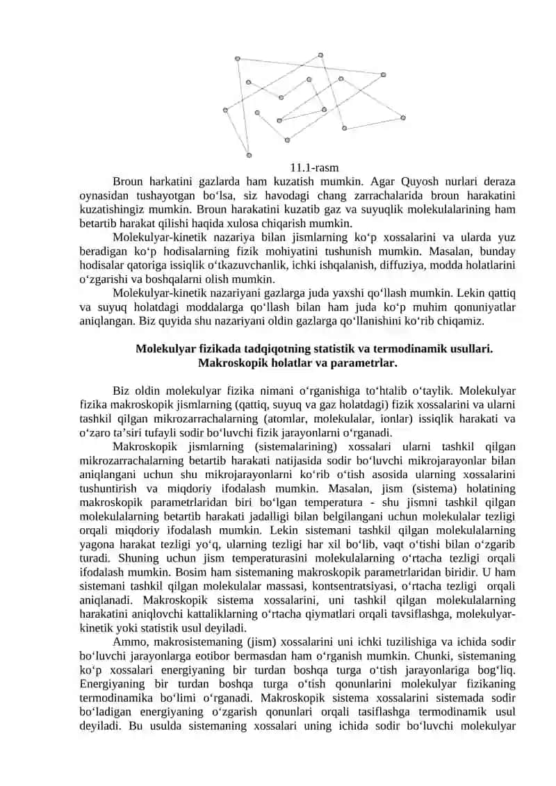MOLEKULYAR KINETIK NAZARIYA VA STATISTIK FIZIKA ASOSLARI 3