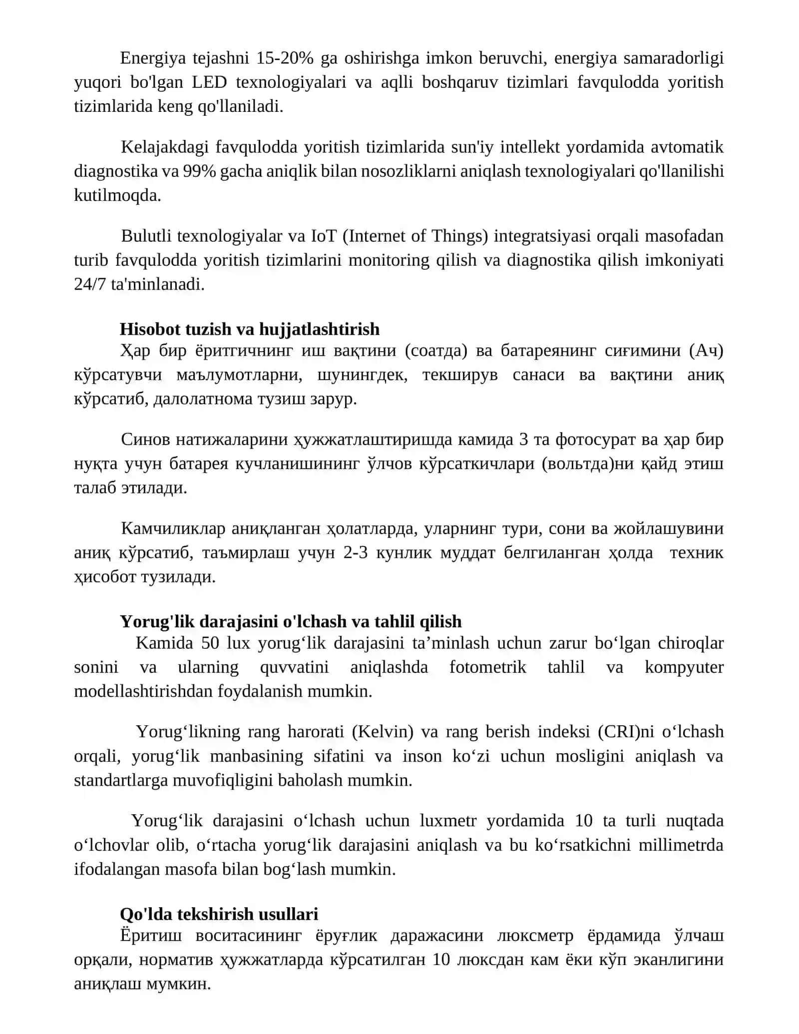 Favqulodda yoritish tizimlari diagnostikasi 3