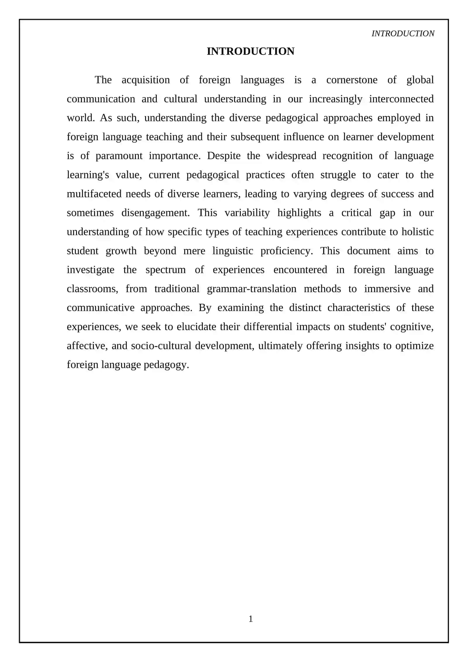 Types of experiences in foreign language teaching and their impact on student's development 3