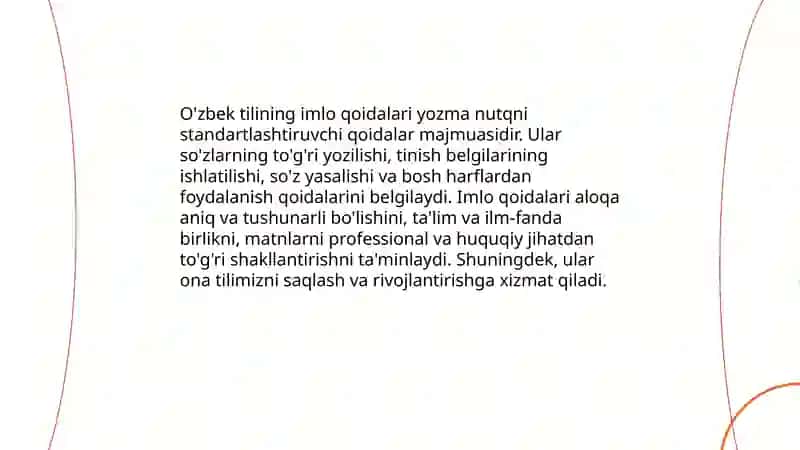 O'zbek tilining asosiy imlo qoidalari asosida taqdimot tayyorlash 3