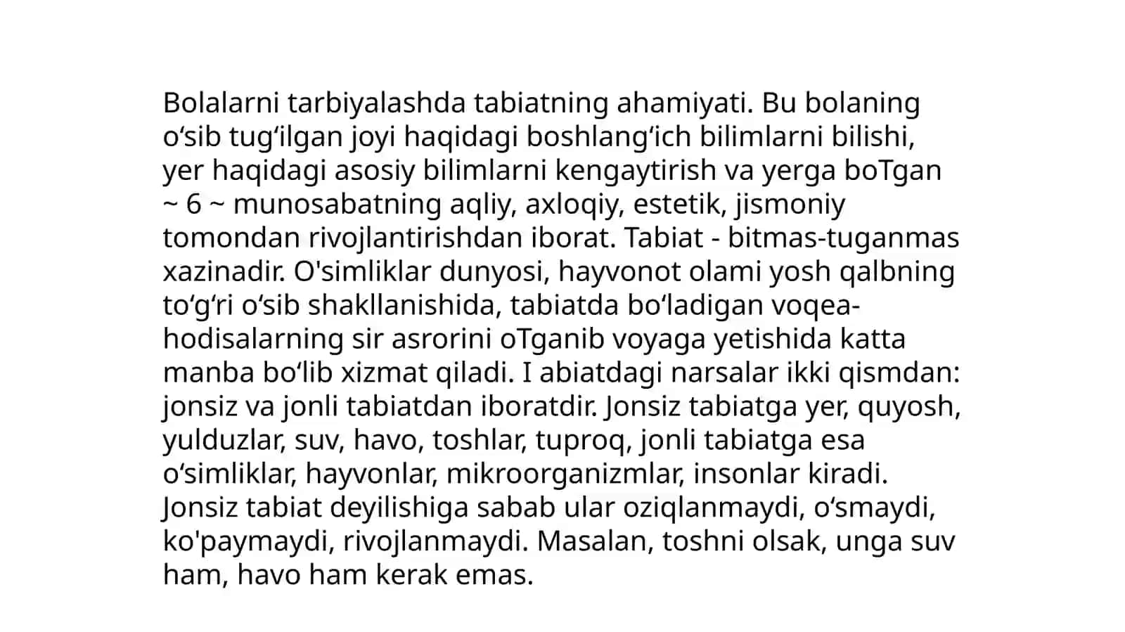 Tabiat bilan tanishtirish metodikasi fanidan taqdimoti 3