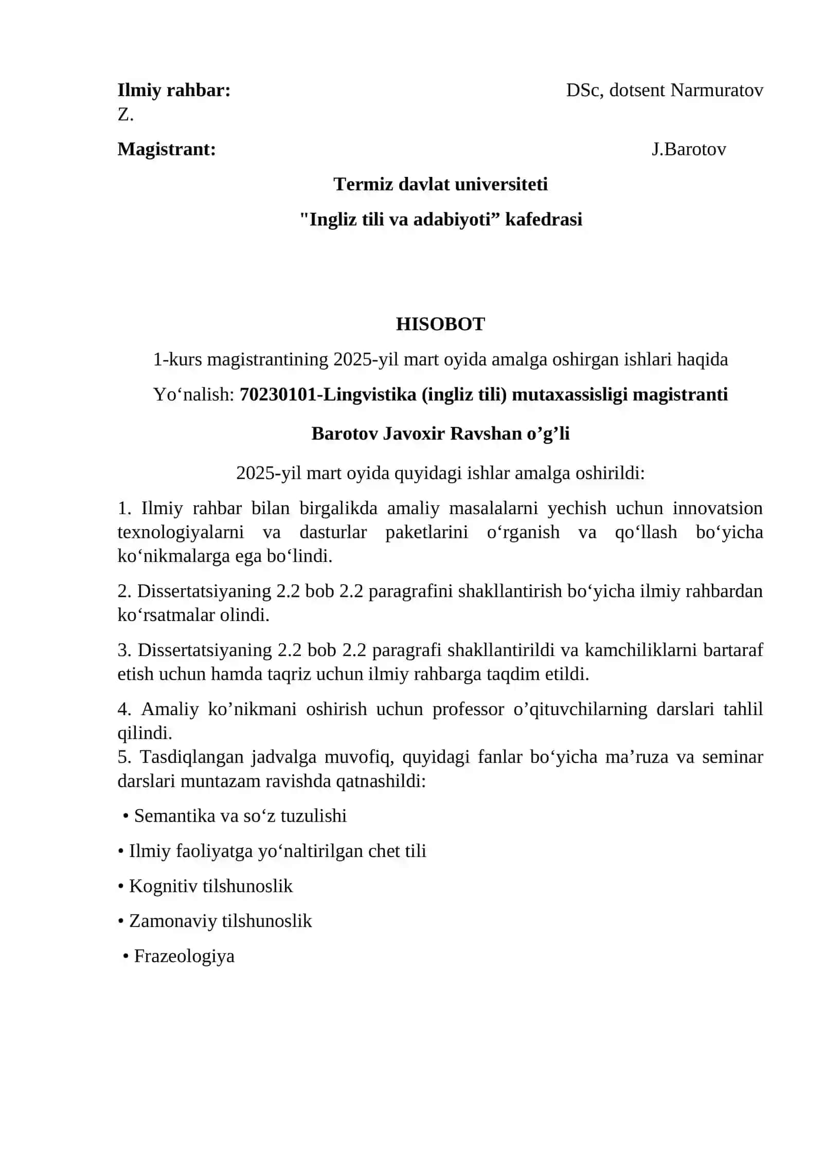 Ingliz tili va adabiyoti magistranti ishlari 3