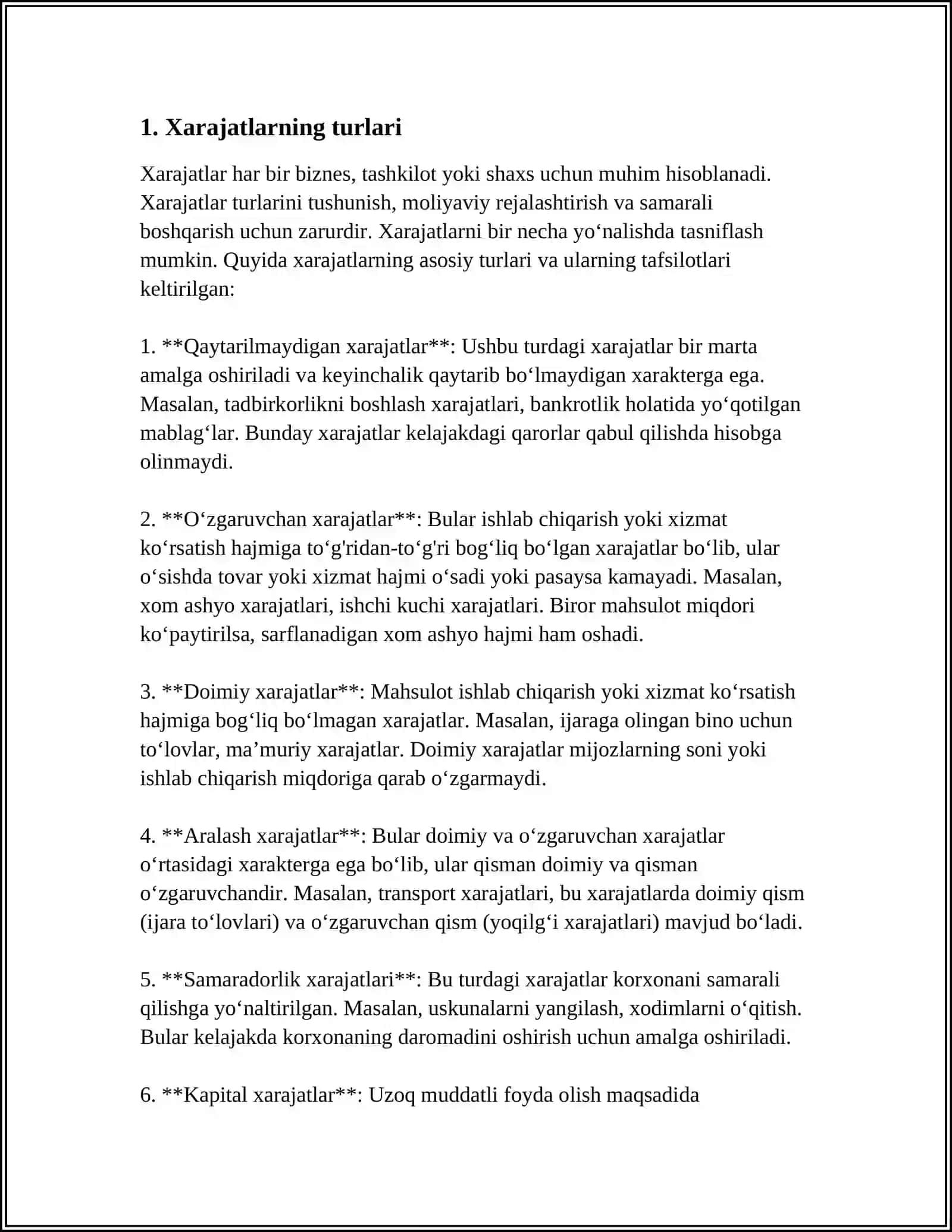 IQTISODIYOT XARAJATLAR, DAROMADLAR VA FOYDA 3