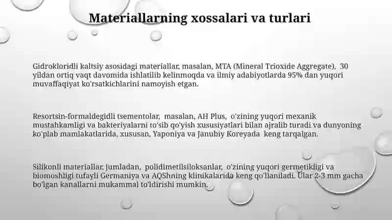 Ildiz kanallarni doimiy plombalashda qoʻllaniladigan vositalar 3