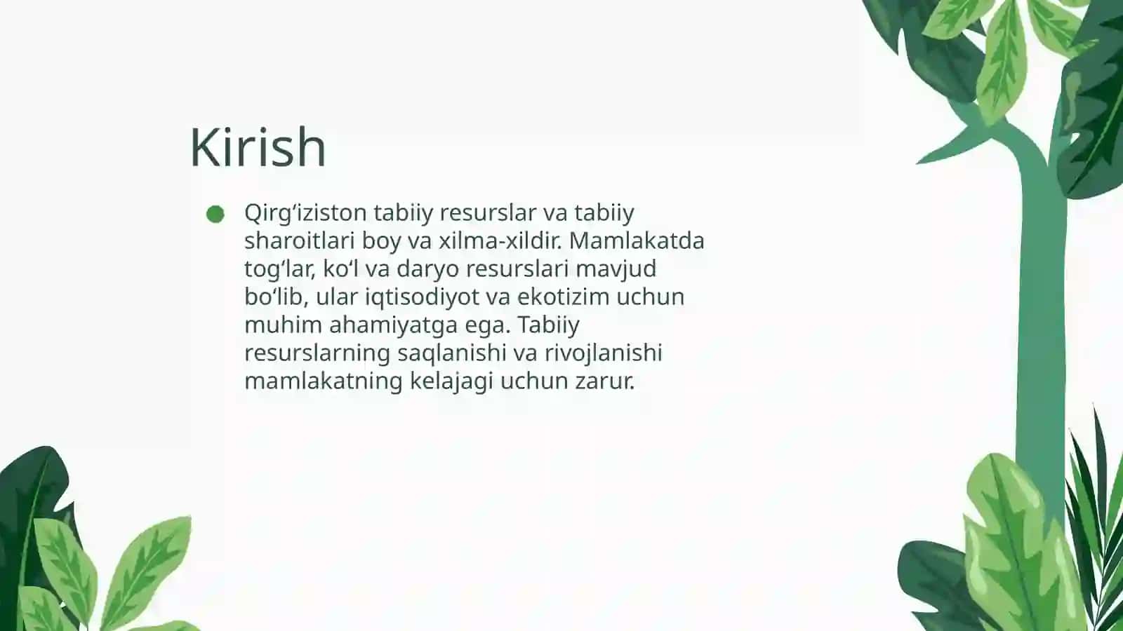 Qirgʻiziston tabiiy resurslar va tabiiy sharoitilari 3
