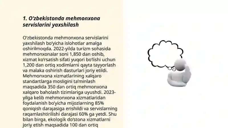 O‘zbekistonda turizmning qo‘shimcha xizmatlarini rivojlanishi 3