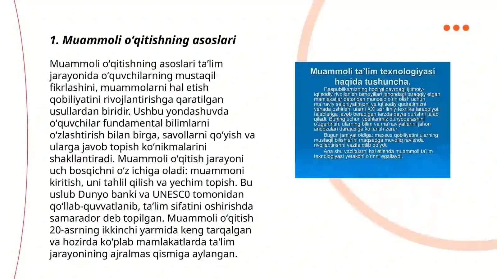 Muammoli oʻqitish texnologiyasi 3