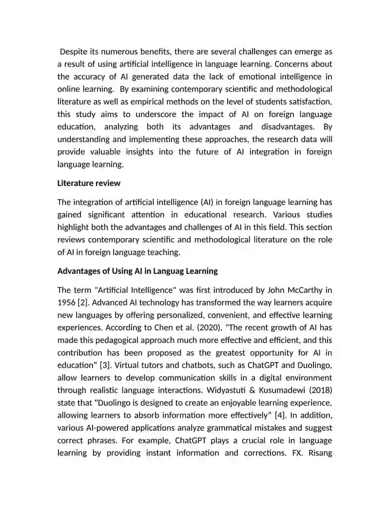 The Role of Artificial Intelligence in Foreign Language Learning 3