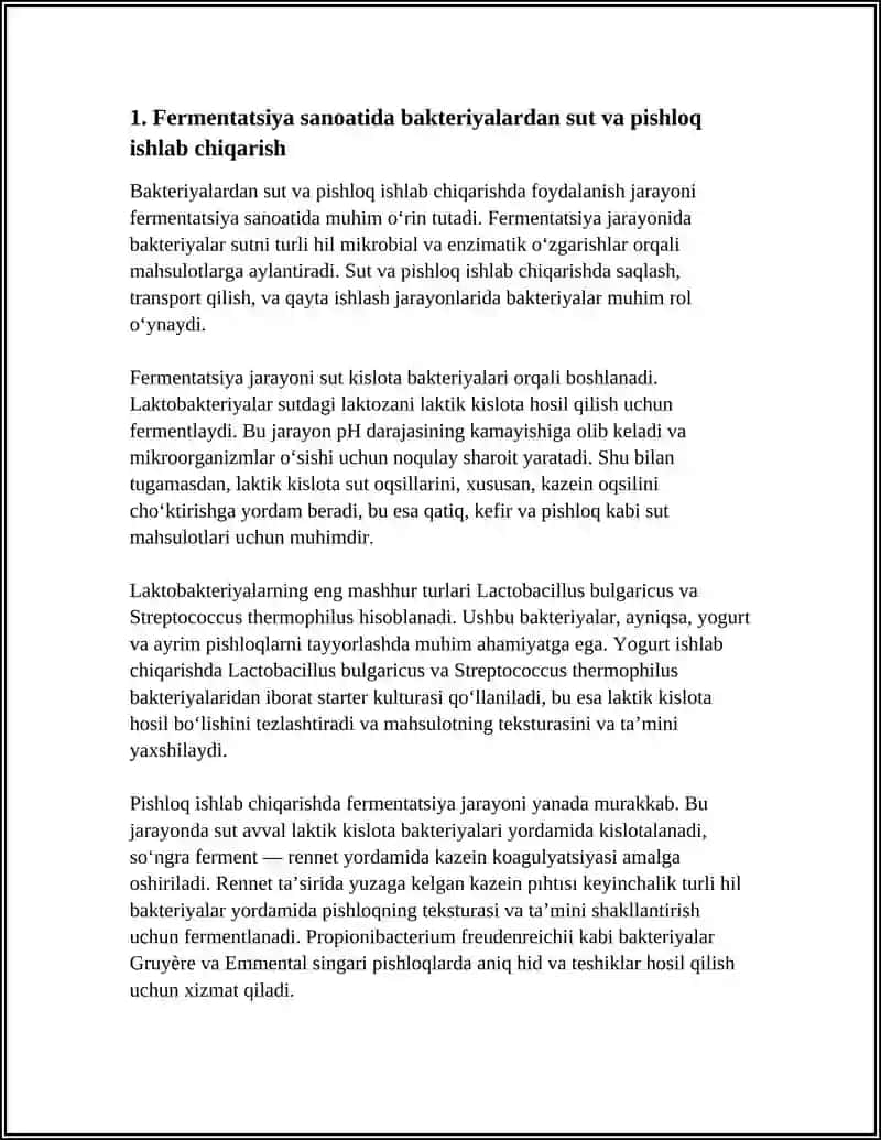 BAKTERIYALARDAN SANOATDA VA QISHLOQ XÒJALIGIDA FOYDALANISH 3