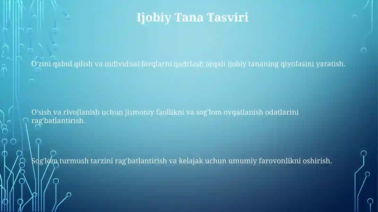 Jismoniy rivojlanish sohalari va sog'lom turmush tarzini shakllanish 3