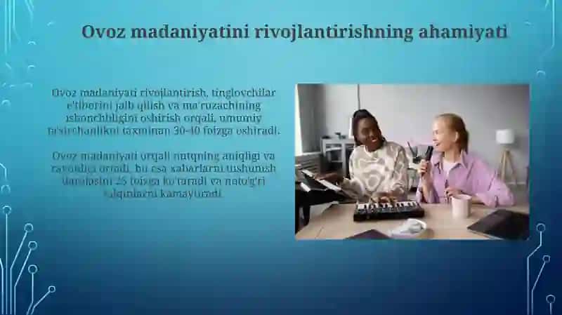 Ovoz madaniyati rivojlantirish 3