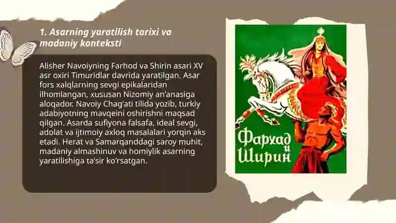 Alisher Navoiyning "Farhod va shirin"asari tahlili 3