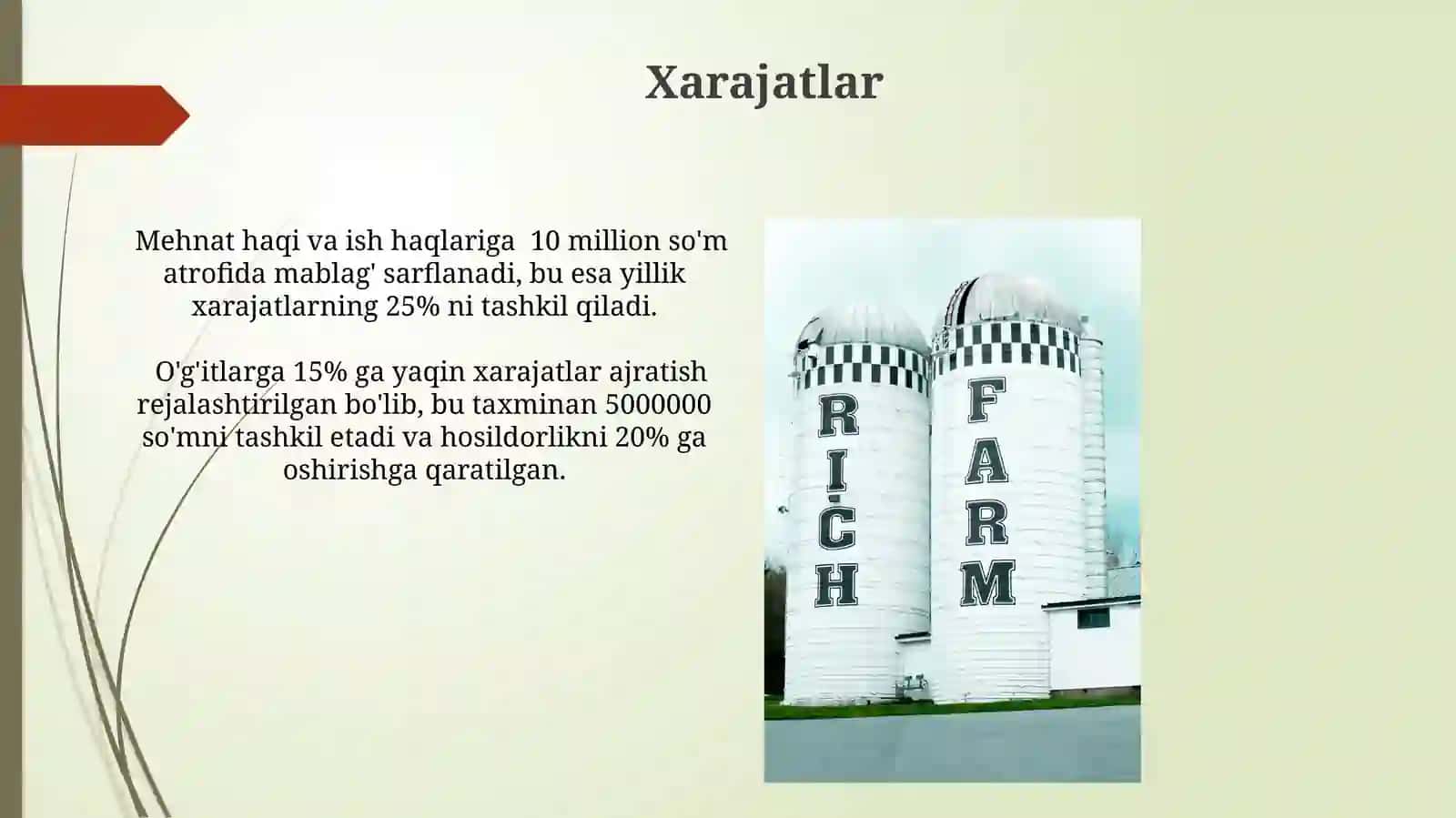 Fermer xo'jaligining biznes rejasi 3
