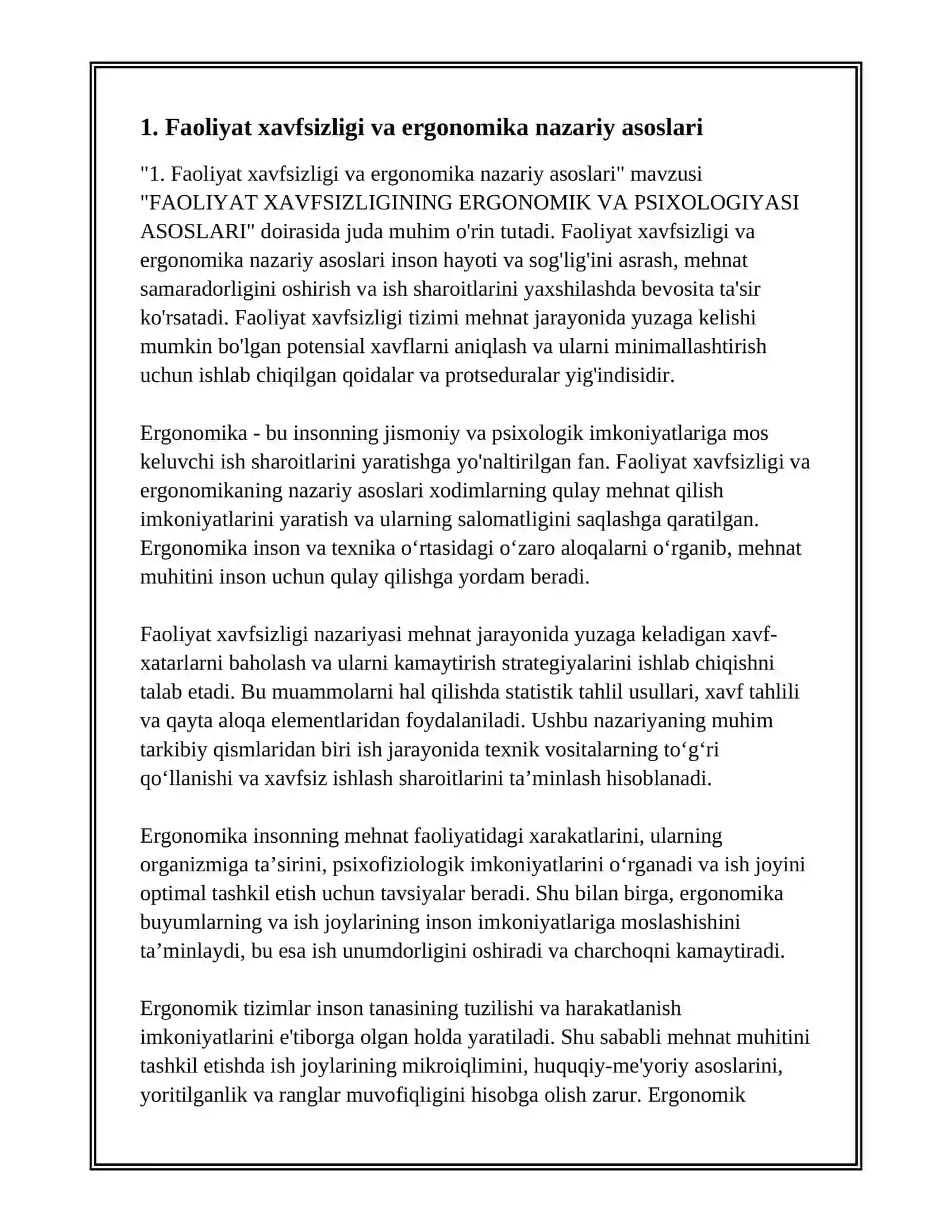 FAOLIYAT XAVFSIZLIGINING ERGONOMIK VA PSIXOLOGIYASI ASOSLARI 3