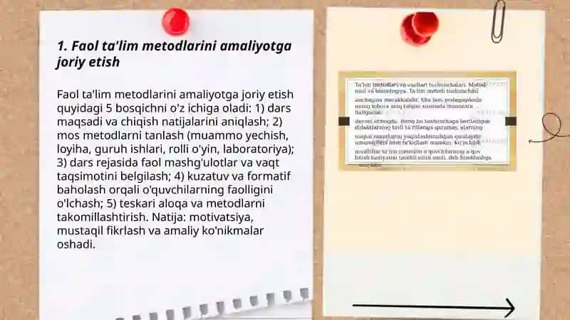 Ta'lim metodlarining amaliyotida qo'llanilishi 3