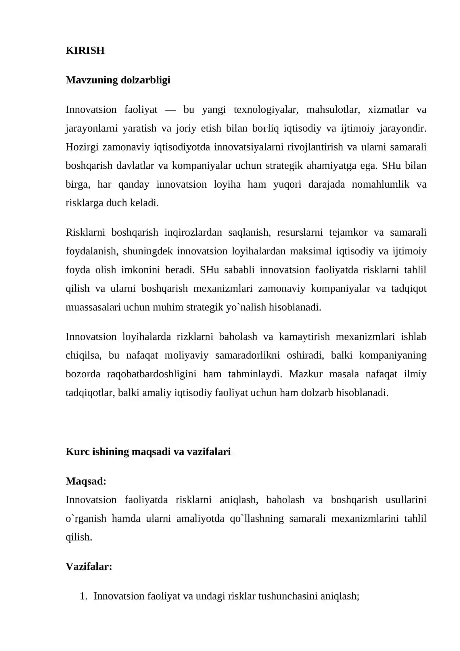 Innovatsion faoliyatda risklarni boshqarish usullari 3