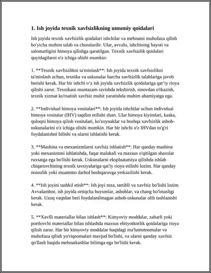 Ish joyida texnik xavfsizligi 3