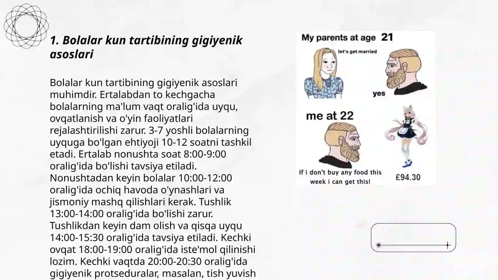 Turli yoshdagi bolalar kun tartibining gigiyenik asoslari 3