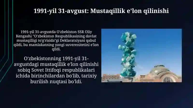O'zbekiston Respublikasi Tashkil Topishining Tarixiy Ahamiyati 3