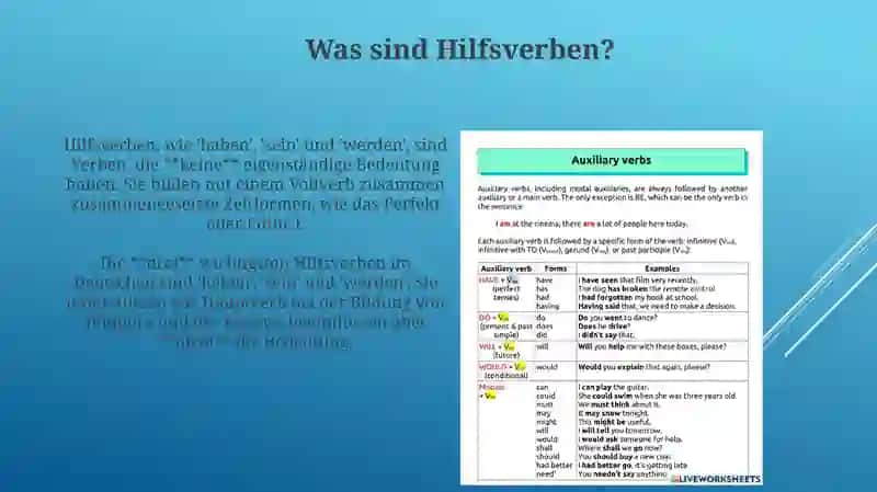 Hilfsveben: haben, sein, werden 3