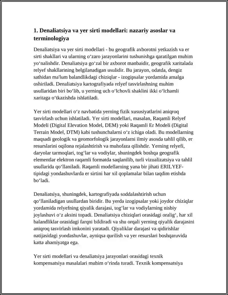 DENALIATSIYA VA YER SIRTI MODELLARI TEXNIK KOMPENSATSIYASI 3